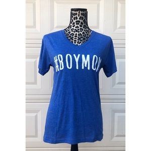 Boy Mom V Neck Graphic T-shirt
